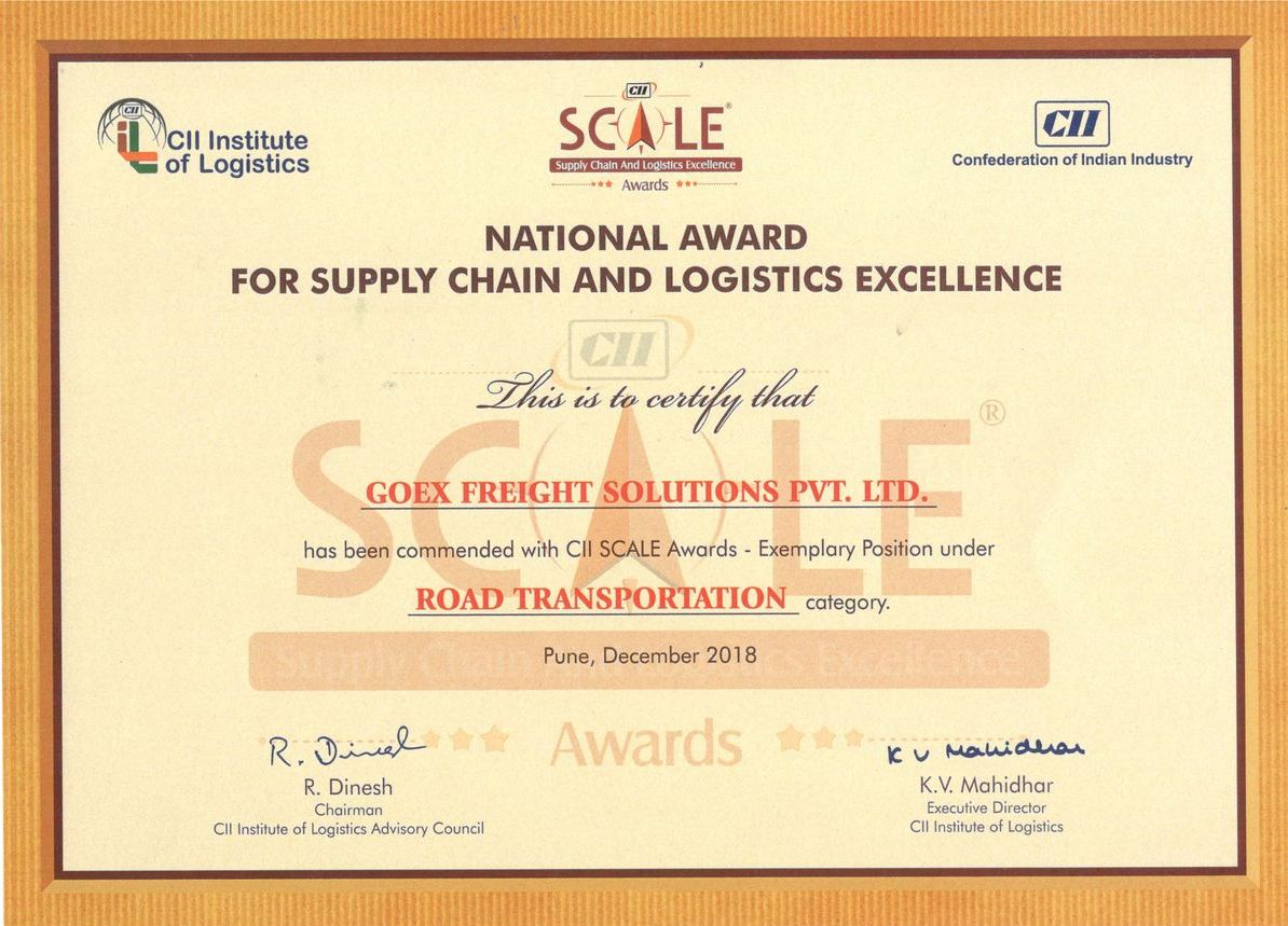 Scale Awards Certificate